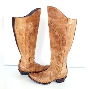 Idyllwind Straight Up Orix Goat Studded Leather Tall Western Boots Size 7.5B